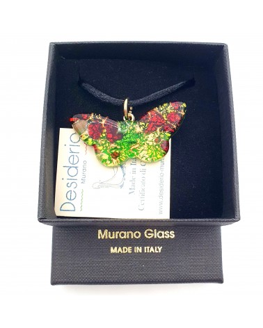 Pendentif Murano papillon bijoux  fait à la main made in Italie