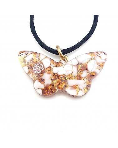 Pendentif Murano papillon bijoux  fait à la main made in Italie