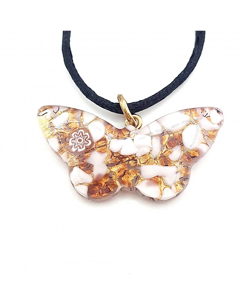 Pendentif Murano papillon bijoux  fait à la main made in Italie