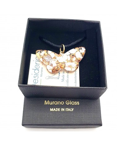 Pendentif Murano papillon bijoux  fait à la main made in Italie