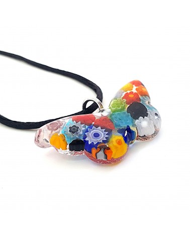Pendentif Murano papillon murrine bijoux  fait à la main made in Italie
