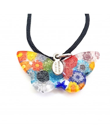 Pendentif Murano papillon murrine bijoux  fait à la main made in Italie