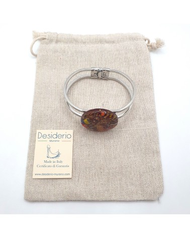Bracelet vintage en verre de Murano bleu azur bijoux italiens fantaisies