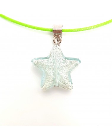 Pendentif étoile en verre de Murano bleu bijoux fantaisies verre de Murano