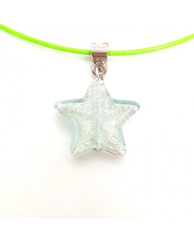 Pendentif étoile en verre de Murano bleu bijoux fantaisies verre de Murano