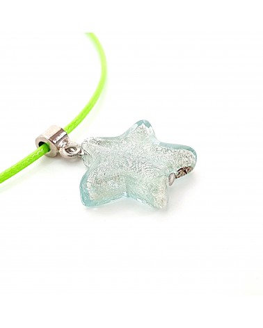 Pendentif étoile en verre de Murano bleu bijoux fantaisies verre de Murano