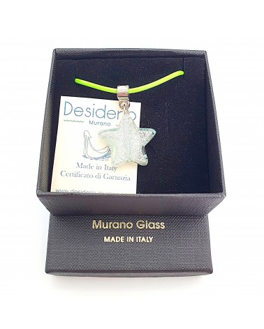 Pendentif étoile en verre de Murano bleu bijoux fantaisies verre de Murano