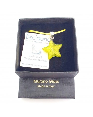 Pendentif étoile en verre de Murano bleu bijoux fantaisies verre de Murano