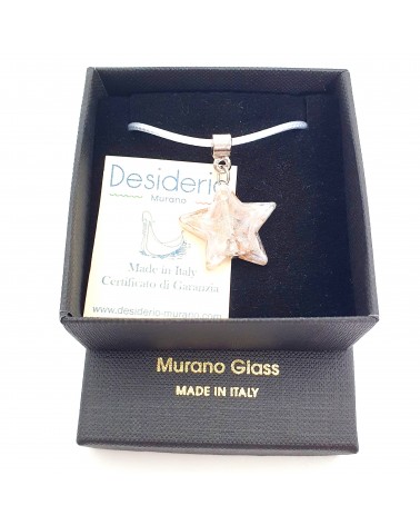 Pendentif étoile en verre de Murano bleu bijoux fantaisies verre de Murano