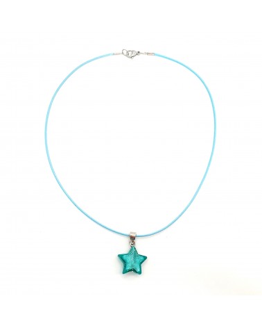 Pendentif étoile en verre de Murano bleu bijoux fantaisies verre de Murano