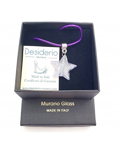 Pendentif étoile en verre de Murano bleu bijoux fantaisies verre de Murano