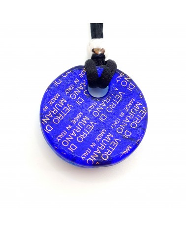 Pendentif rond bombè verre de Murano marron bijoux