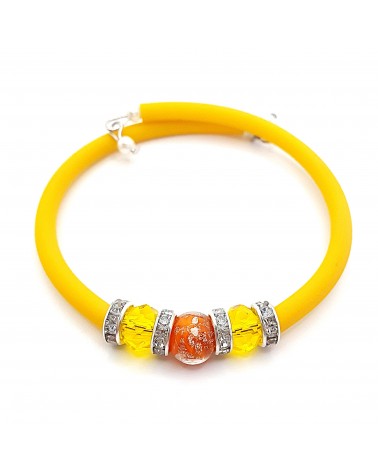 Bracelet armonia en caoutchouc et verre de Murano bijoux fantaisie