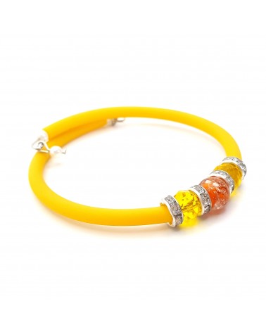 Bracelet armonia en caoutchouc et verre de Murano bijoux fantaisie