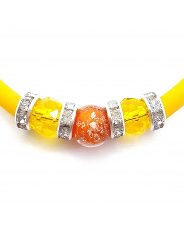 Bracelet armonia en caoutchouc et verre de Murano bijoux fantaisie