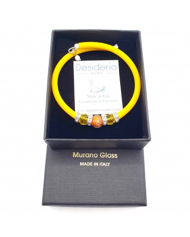 Bracelet armonia en caoutchouc et verre de Murano bijoux fantaisie
