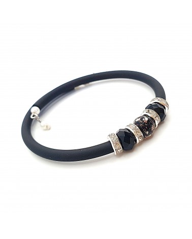Bracelet armonia en caoutchouc et verre de Murano bijoux fantaisie