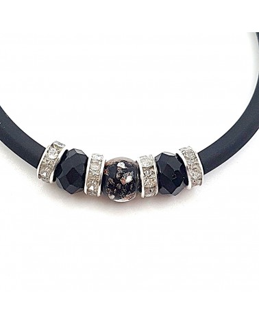 Bracelet armonia en caoutchouc et verre de Murano bijoux fantaisie
