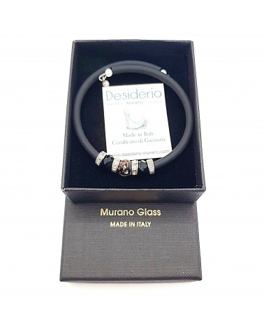 Bracelet armonia en caoutchouc et verre de Murano bijoux fantaisie