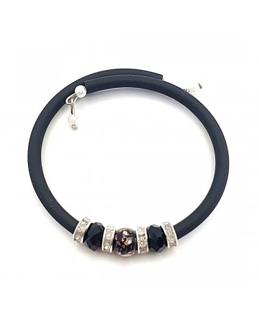 Bracelet armonia en caoutchouc et verre de Murano bijoux fantaisie