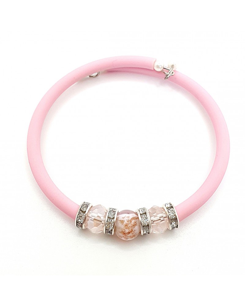 Bracelet armonia en caoutchouc et verre de Murano bijoux fantaisie