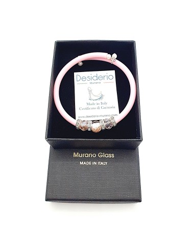 Bracelet armonia en caoutchouc et verre de Murano bijoux fantaisie