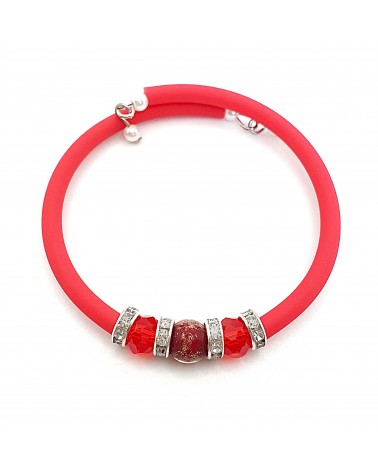 Bracelet armonia en caoutchouc et verre de Murano bijoux fantaisie