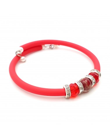 Bracelet armonia en caoutchouc et verre de Murano bijoux fantaisie