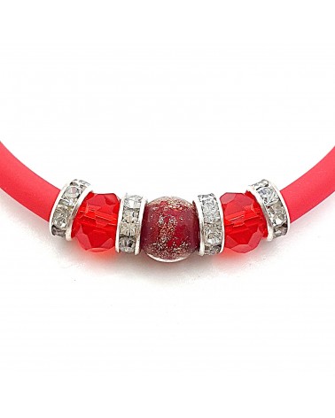 Bracelet armonia en caoutchouc et verre de Murano bijoux fantaisie