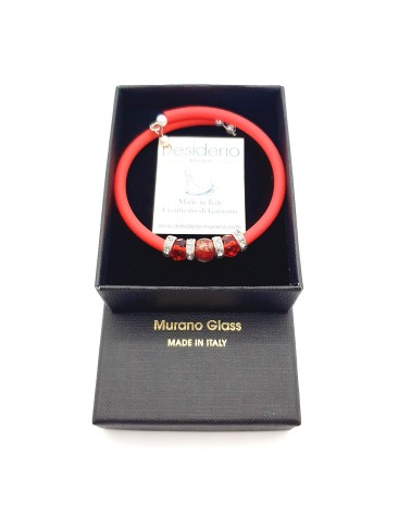 Bracelet armonia en caoutchouc et verre de Murano bijoux fantaisie