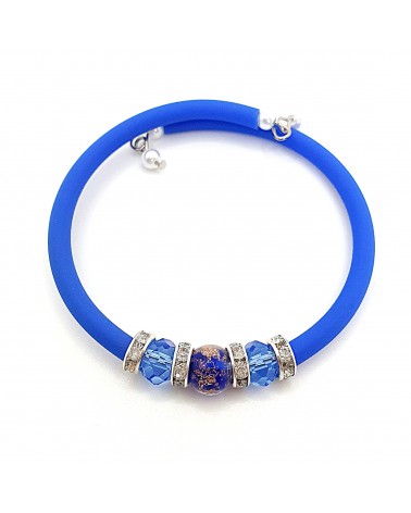 Bracelet armonia en caoutchouc et verre de Murano bijoux fantaisie