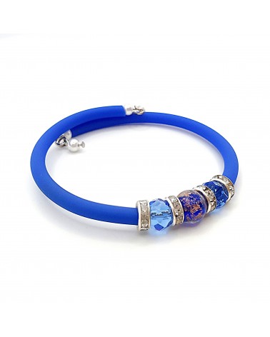 Bracelet armonia en caoutchouc et verre de Murano bijoux fantaisie