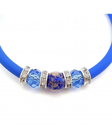 Bracelet armonia en caoutchouc et verre de Murano bijoux fantaisie