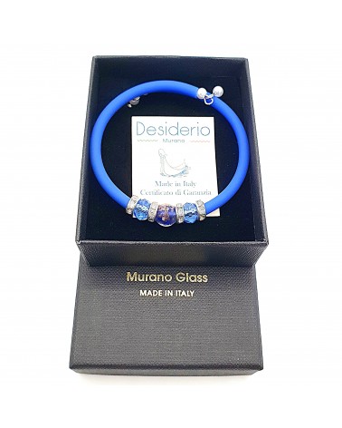 Bracelet armonia en caoutchouc et verre de Murano bijoux fantaisie