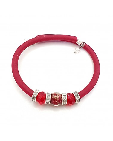 Bracelet armonia en caoutchouc et verre de Murano bijoux fantaisie