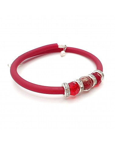 Bracelet armonia en caoutchouc et verre de Murano bijoux fantaisie