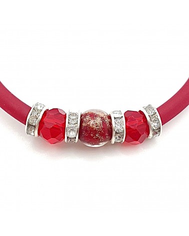 Bracelet armonia en caoutchouc et verre de Murano bijoux fantaisie