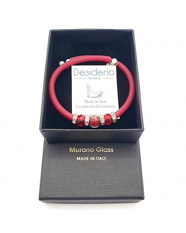 Bracelet armonia en caoutchouc et verre de Murano bijoux fantaisie