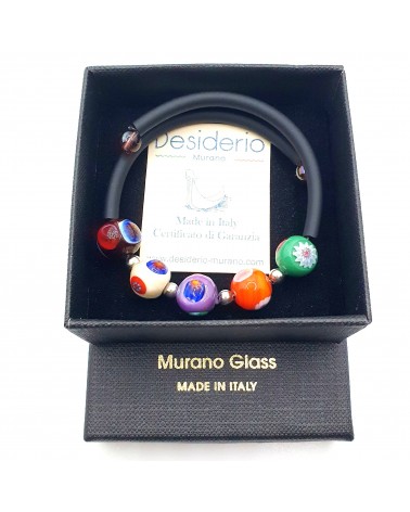 Bracelet Rebecca mosaico en caoutchouc et verre de Murano bijoux fantaisie