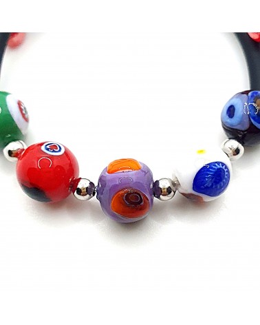 Bracelet Rebecca mosaico en caoutchouc et verre de Murano bijoux fantaisie