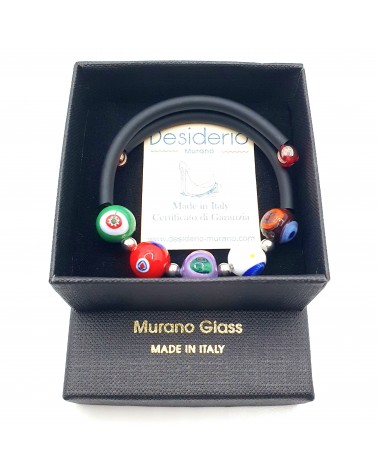 Bracelet Rebecca mosaico en caoutchouc et verre de Murano bijoux fantaisie