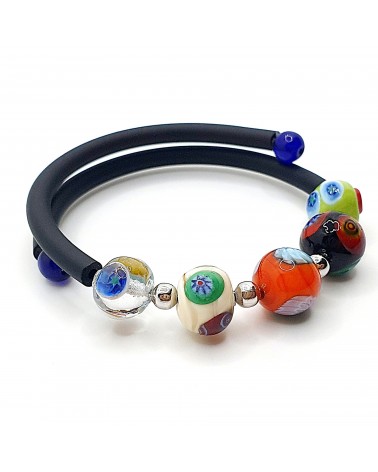Bracelet Rebecca mosaico en caoutchouc et verre de Murano bijoux fantaisie