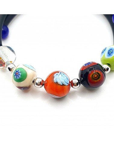 Bracelet Rebecca mosaico en caoutchouc et verre de Murano bijoux fantaisie