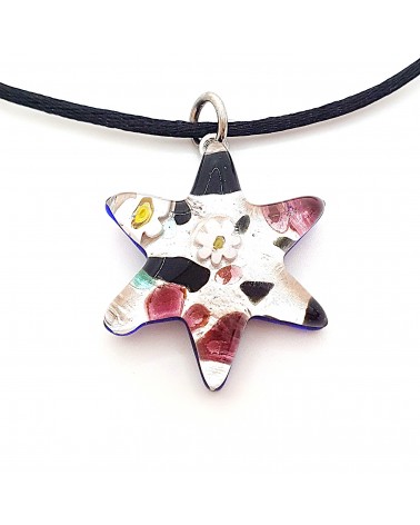 Pendentif Murano étoile bijoux  fait à la main made in Italie
