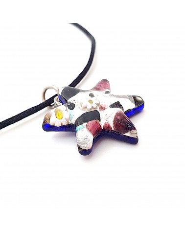 Pendentif Murano étoile bijoux  fait à la main made in Italie