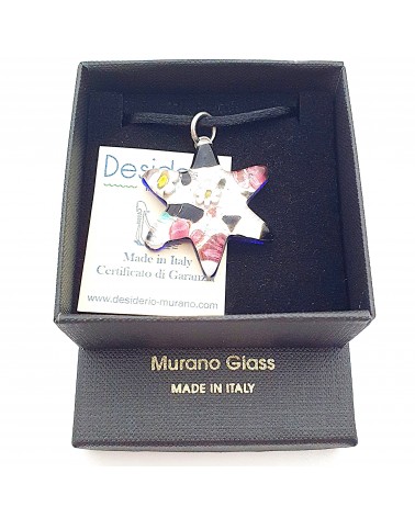 Pendentif Murano étoile bijoux  fait à la main made in Italie