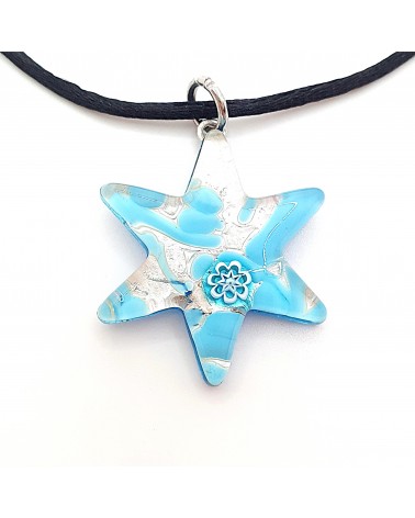 Pendentif Murano étoile bijoux  fait à la main made in Italie