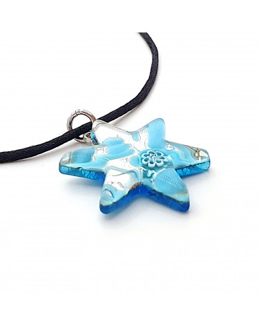 Pendentif Murano étoile bijoux  fait à la main made in Italie