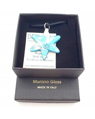 Pendentif Murano étoile bijoux  fait à la main made in Italie