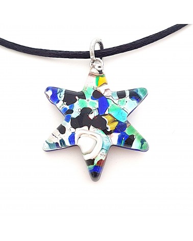 Pendentif Murano étoile bijoux  fait à la main made in Italie